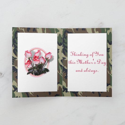 母レースのようの日の軍隊母のハート カード (内部)