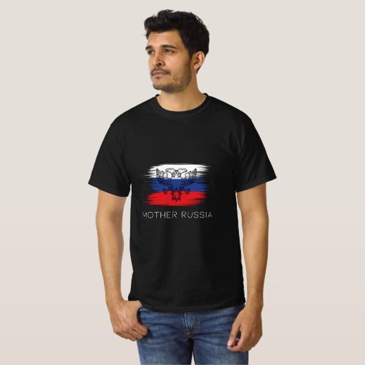 母ロシア-ロシア国旗 Tシャツ (正面フル)
