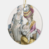 母乳で育てている服の若い女性「la Levite」 セラミックオーナメント (左)