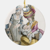 母乳で育てている服の若い女性「la Levite」 セラミックオーナメント (裏面)