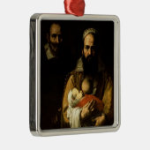 母乳で育てている髭がある女性1631年 メタルオーナメント (右)