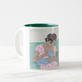 母乳で育てること ツートーンマグカップ (正面左)