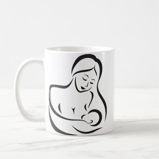 母乳で育てるマグを正常化して下さい コーヒーマグカップ (左)