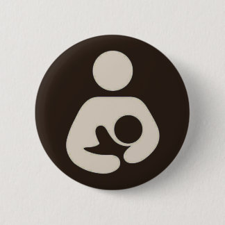 母乳で育てる記号Pinbackブラウン 缶バッジ
