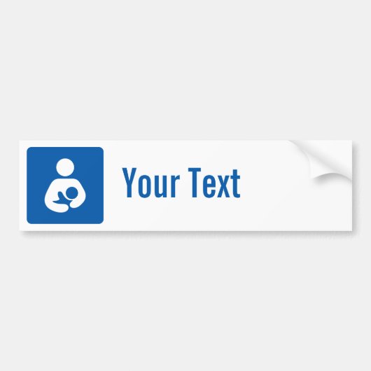 母乳で育てる/看護アイコンあなたの文字 バンパーステッカー (正面)