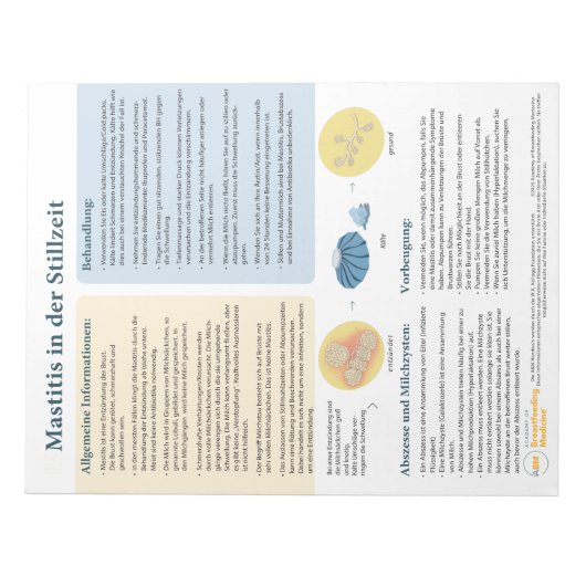 母乳育児の乳房炎遠くに – ドイツ語 ノートパッド (正面)