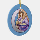 母乳育児生まれたばかりの母育児 セラミックオーナメント (右)