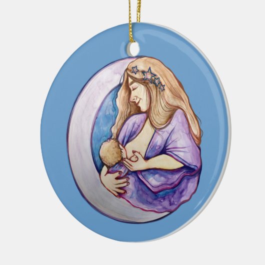 母乳育児生まれたばかりの母育児 セラミックオーナメント (左)