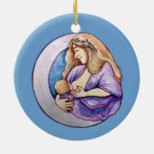 母乳育児生まれたばかりの母育児 セラミックオーナメント (裏面)