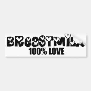 母乳=愛の家族100% バンパーステッカー