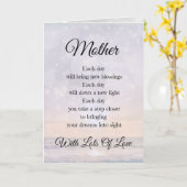 母勇気付けられる詩デザイン挨拶 カード (黄色い花)