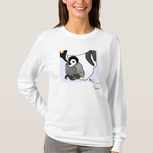 母及びベビーのペンギン Tシャツ (正面)