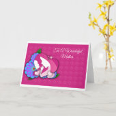 母及びベビーシルエット挨拶カード カード (黄色い花)