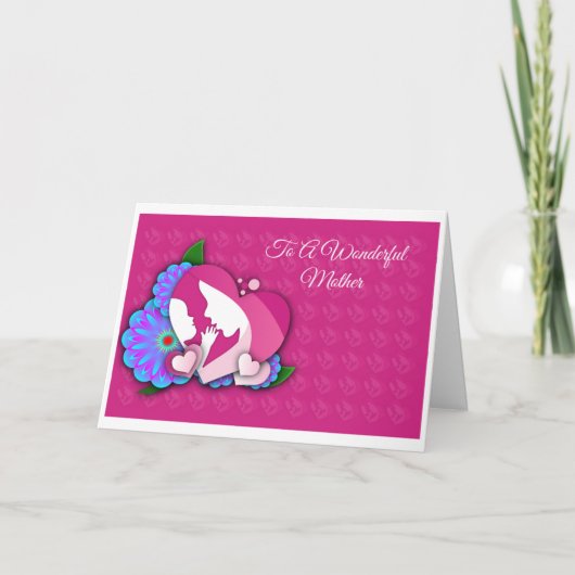 母及びベビーシルエット挨拶カード カード (正面)