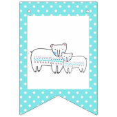 母及びベビー白熊ベビーシャワー バンティングフラッグ (第1の旗)