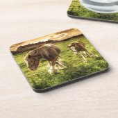 母及び子馬の馬 コースター (左側)