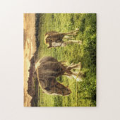 母及び子馬の馬 ジグソーパズル (縦)