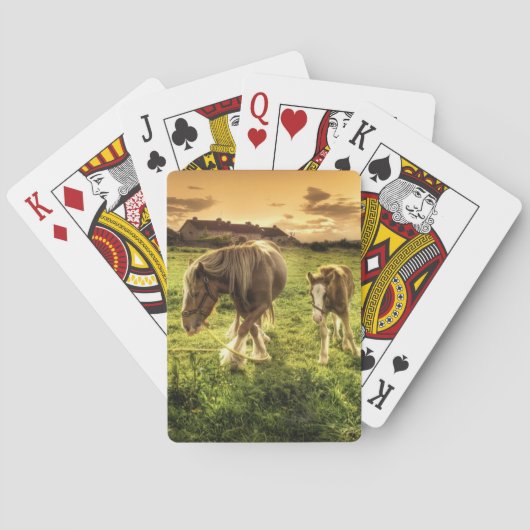 母及び子馬の馬 トランプ (裏面)