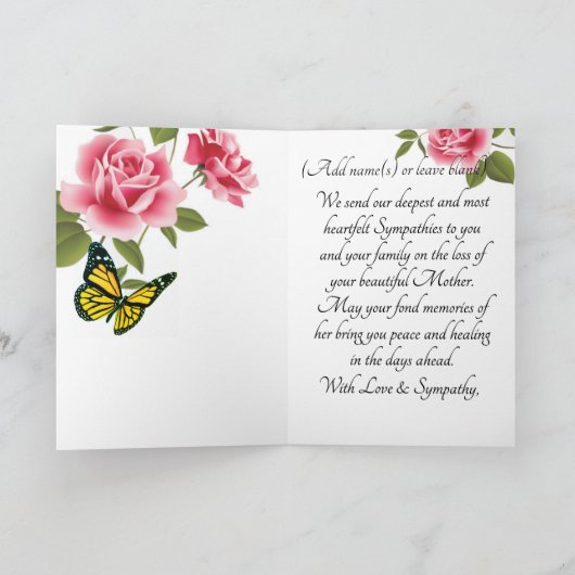 母名刺用悔やみや弔慰 カード (内部)