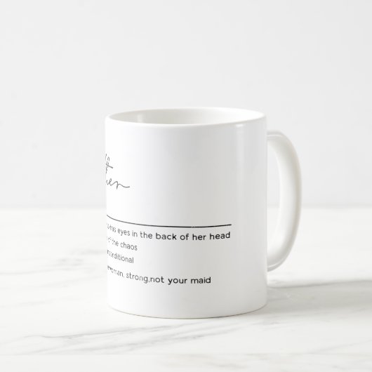 母名名詞 |おもしろい母の日の贈り物 | コーヒーマグカップ (正面右)