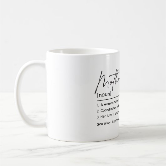 母名名詞 |おもしろい母の日の贈り物 | コーヒーマグカップ (左)