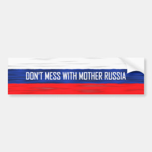 母国の国旗をめちゃめちゃにしロシアのない バンパーステッカー