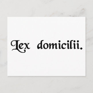 母国の法律。 ポストカード
