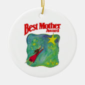 母国最高の賞が家族のサインでバック セラミックオーナメント (正面)