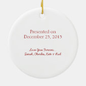 母国最高の賞が家族のサインでバック セラミックオーナメント (裏面)