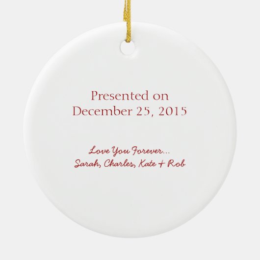 母国最高の賞が家族のサインでバック セラミックオーナメント (裏面)