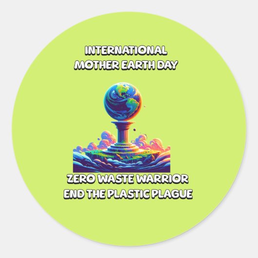 母国際的地球の日 ラウンドシール (正面)