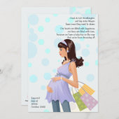 母妊婦の妊娠（男の子）発表 案内状 (正面/裏面)