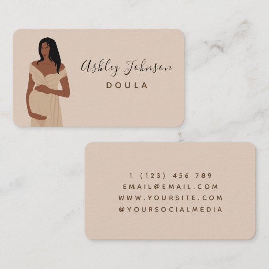 母妊婦シルエット助産師を期待 名刺 (正面/裏面)