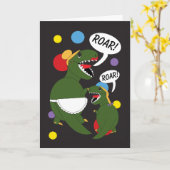 母娘のティラノサウルスのレックスは個人化なります カード (黄色い花)