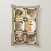 母娘のパーソナライズなInstagramの写真の格子 アクセントクッション (裏面(縦))