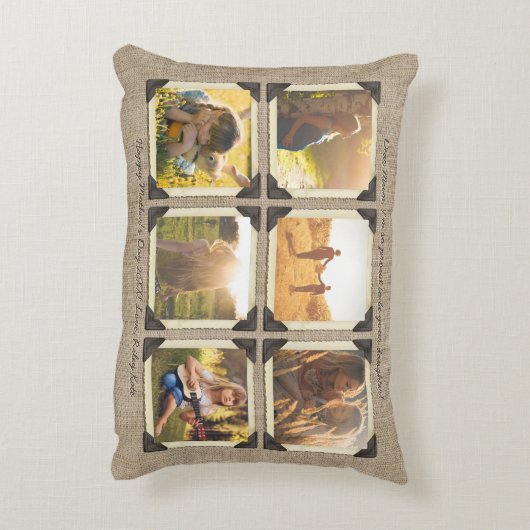 母娘のパーソナライズなInstagramの写真の格子 アクセントクッション (裏面(縦))