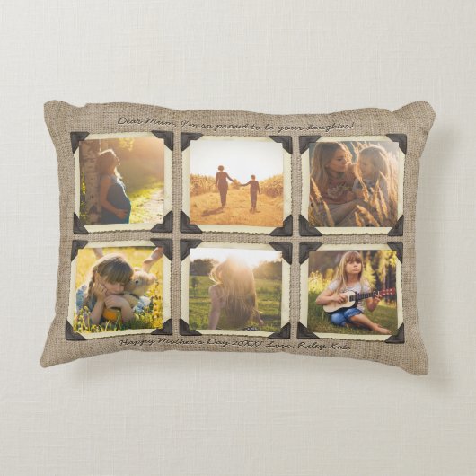 母娘のパーソナライズなInstagramの写真の格子 アクセントクッション (裏面)
