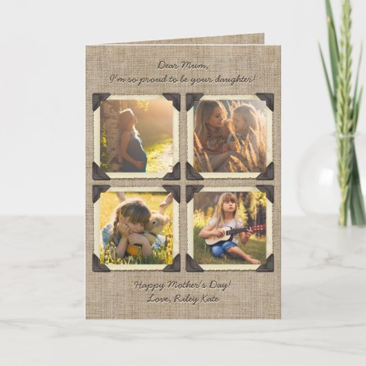 母娘のパーソナライズなInstagramの写真の格子 シーズンカード (正面)
