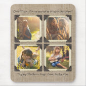 母娘のパーソナライズなInstagramの写真の格子 マウスパッド (正面)