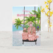 母娘は熱帯島の母親の日にスイングする カード (黄色い花)