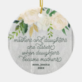 母娘パーソナライズされた素朴フローラ セラミックオーナメント (正面)