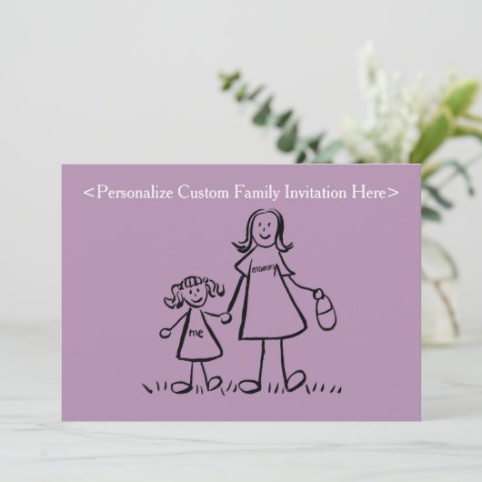 母娘ファミリーアートカスタム招待状 招待状 (スタンド正面)