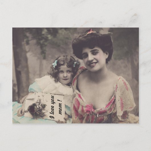 母娘ヴィンテージポートレート葉書 ポストカード (正面)