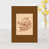 母子の手 カード (黄色い花)