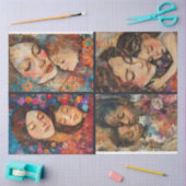 母子アーティストがコラージュの切り離しを作る3 薄葉紙 (クラフト)