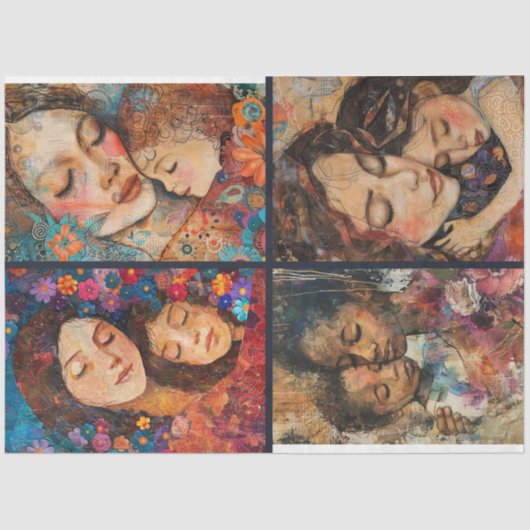 母子アーティストがコラージュの切り離しを作る3 薄葉紙 (正面)