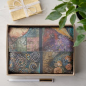 母子アーティストがコラージュの切り離しを作る4 薄葉紙 (ギフト)