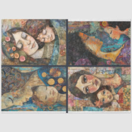 母子アーティストがコラージュの切り離しを作る4 薄葉紙