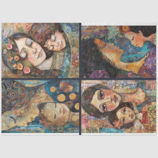 母子アーティストがコラージュの切り離しを作る4 薄葉紙 (正面)