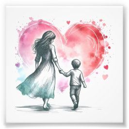 母子ポスター フォトプリント           